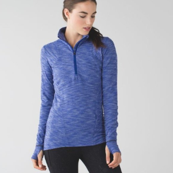 Lululemon Kanto Catch Me 1/2 Zip Heathered Sapphire Blue 6 - Picture 1 of 16